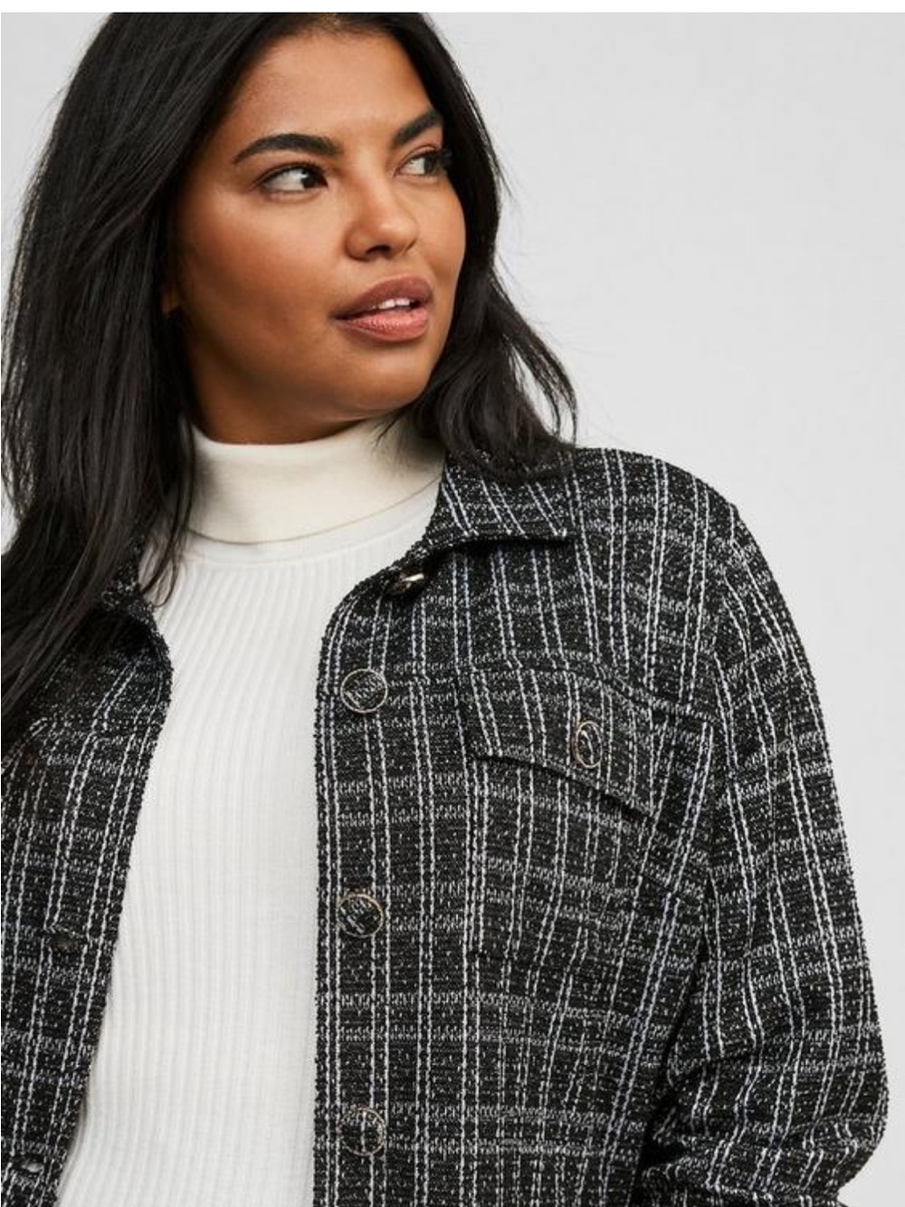 torrid Black & White Plaid Tweed SHACKET😍